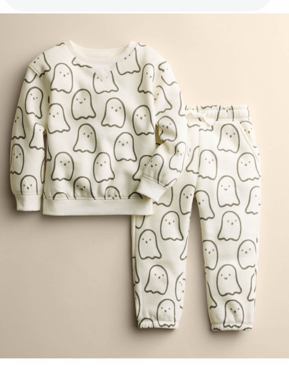 Little Co. by Lauren Conrad 2-Piece Fleece Sweatshirt & Pants ghosts size 6M-NWT